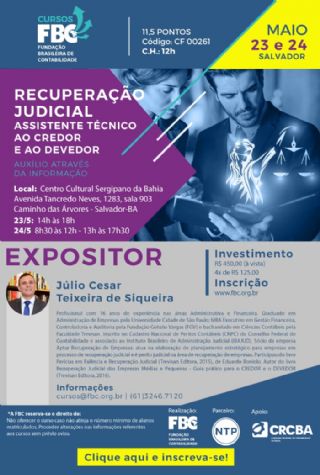 Curso Recuperao Judicial Assistente Tcnico ao credor e ao devedor- Associado Abape tem 20% de desconto!
