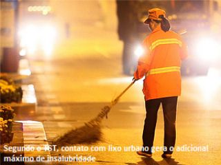 Por contato com lixo urbano, varrer rua gera adicional máximo de insalubridade